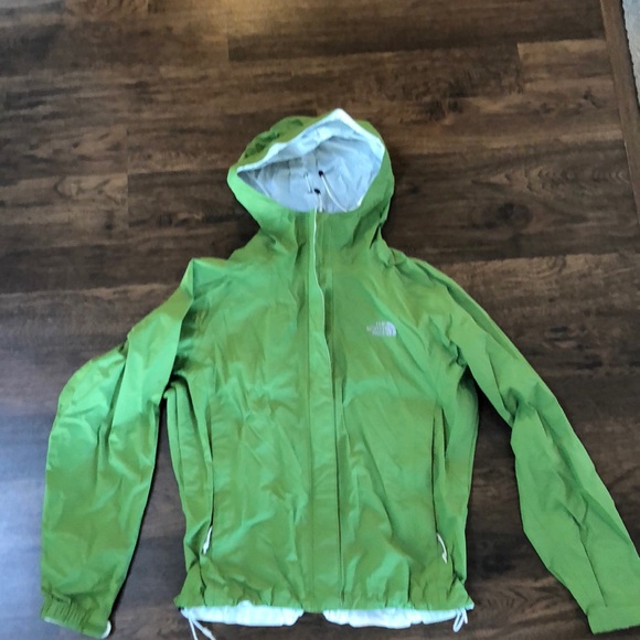 Green north face waterproof jacket